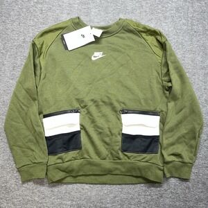 Nike boys‎ sweatshirt, medium, army green NWT Pockets